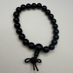 Black Beaded Stretch Bracelet